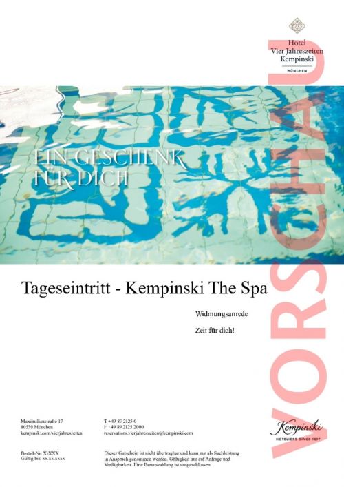 Tageseintritt - Kempinski The Spa